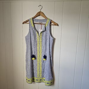 NWT Vineyard Vines Embroidered Striped Sleeveless Swing Dress XS